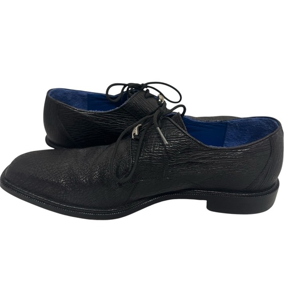 Belvedere Ray Men’s Black Exotic Shark-Skin Lace Up Oxfords Dress Shoes main image 10